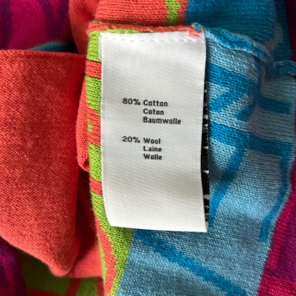 Neve Amo Colorful Cotton Wool Blend Zip Up Hoodie Ski Sweater Jacket Size Medium - Picture 5 of 5